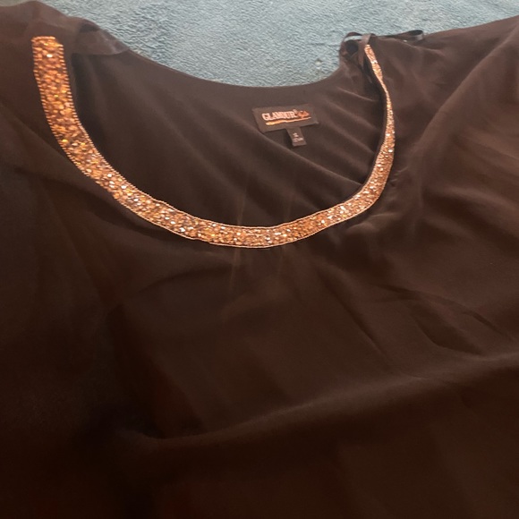 Black sheer shawl sleeve formal dress - 14 - Picture 4 of 6